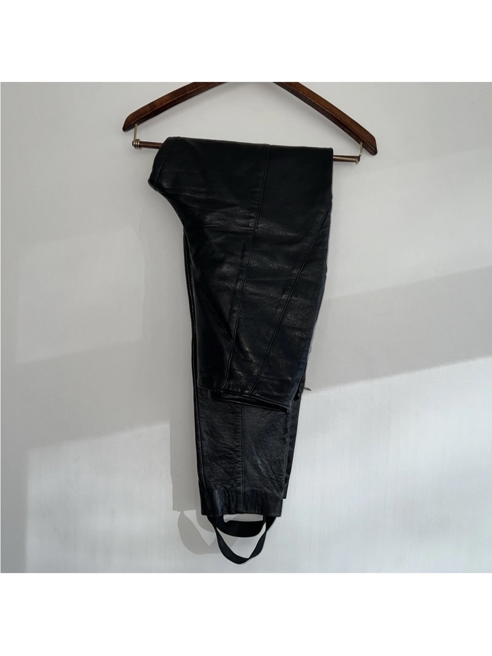 Vintage Wilson Leather Black Side Zip Pants With Stirups Womens Size 4